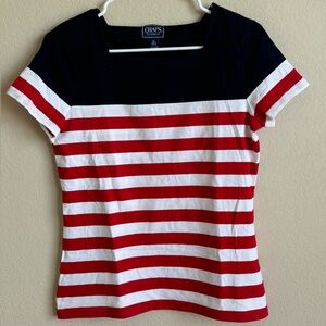 Chaps Red, White, and Blue Striped Shirt Size Medium